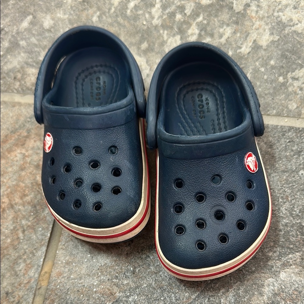 CROCS Kids Navy and Red Sandals
